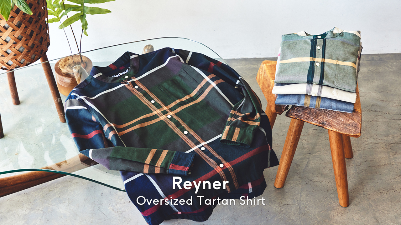 伝統の 'Barbour Tartan' を落とし込んだバンドカラーシャツ