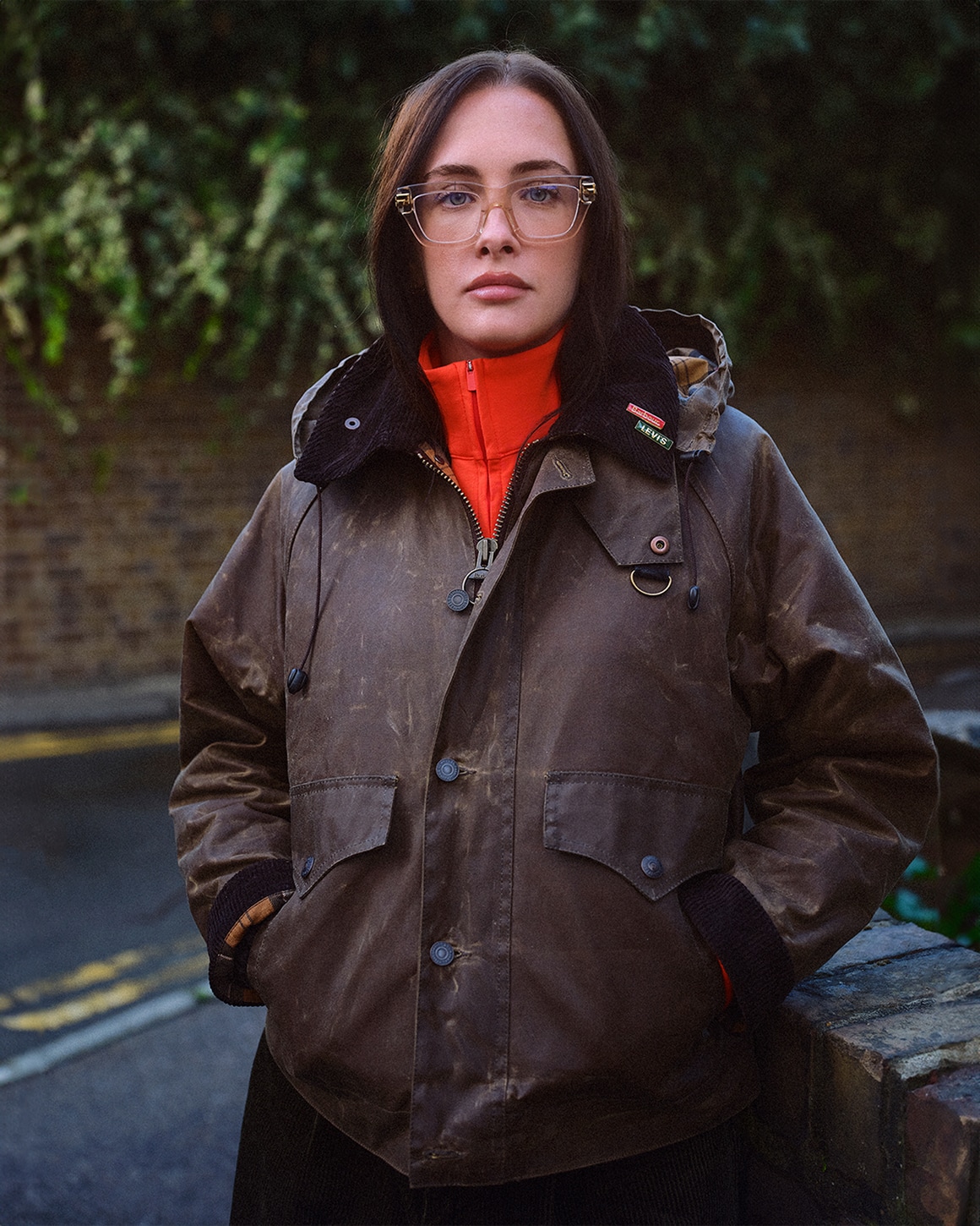 Levi’s® Spey Wax JacketとLevi’s® 578 Pleatedの着用例