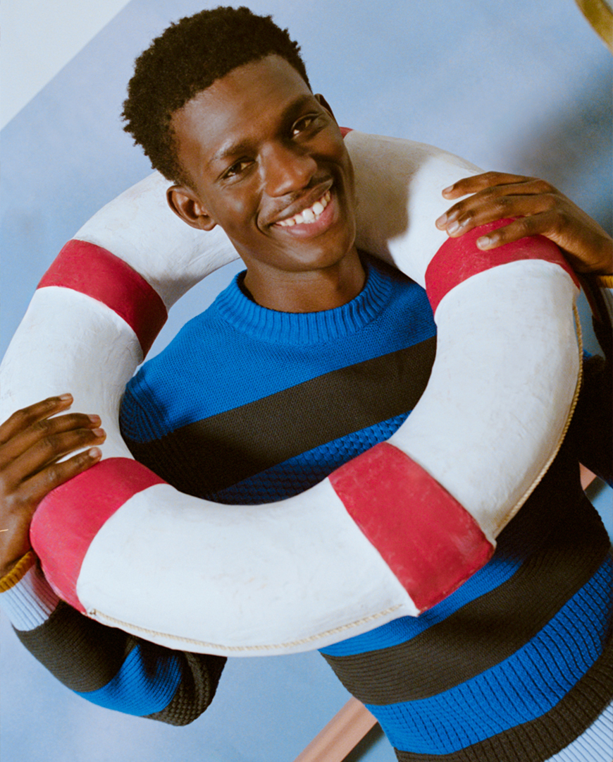 Sugarlump Bedale Casual jacket&Southwold Knitを着用した男性