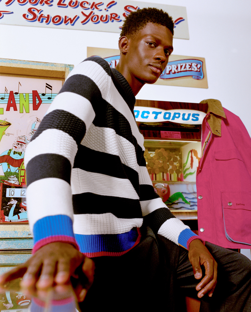 Sugarlump Bedale Casual jacket&Southwold Knitを着用した男性